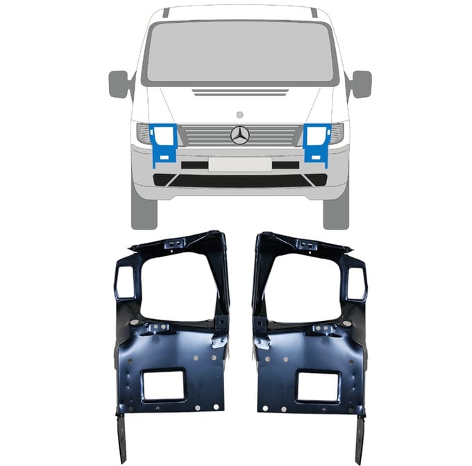 Koplamphouder voor Mercedes Vito I W638 1996-2003 / Links + Rechts / Set