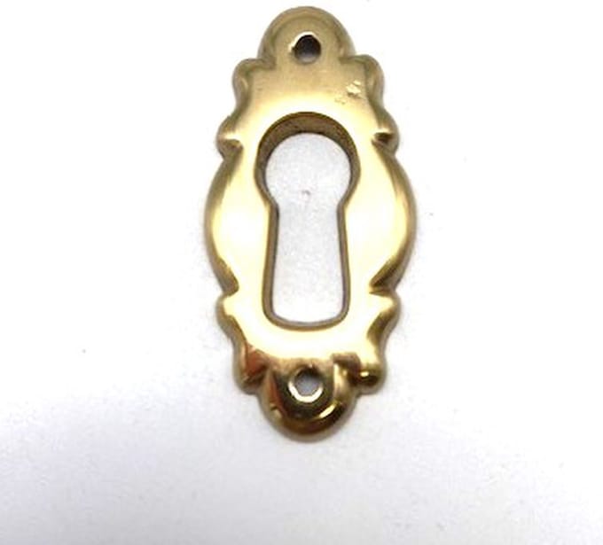 Sleutelplaatje Messing glanzend Klein 18x37mm