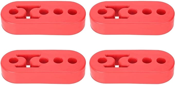 Byshayne- Uitlaathanger Universeel - 4 Stuks - Verstelbare Demperhanger - Polyurethaan - 12mm - Rood