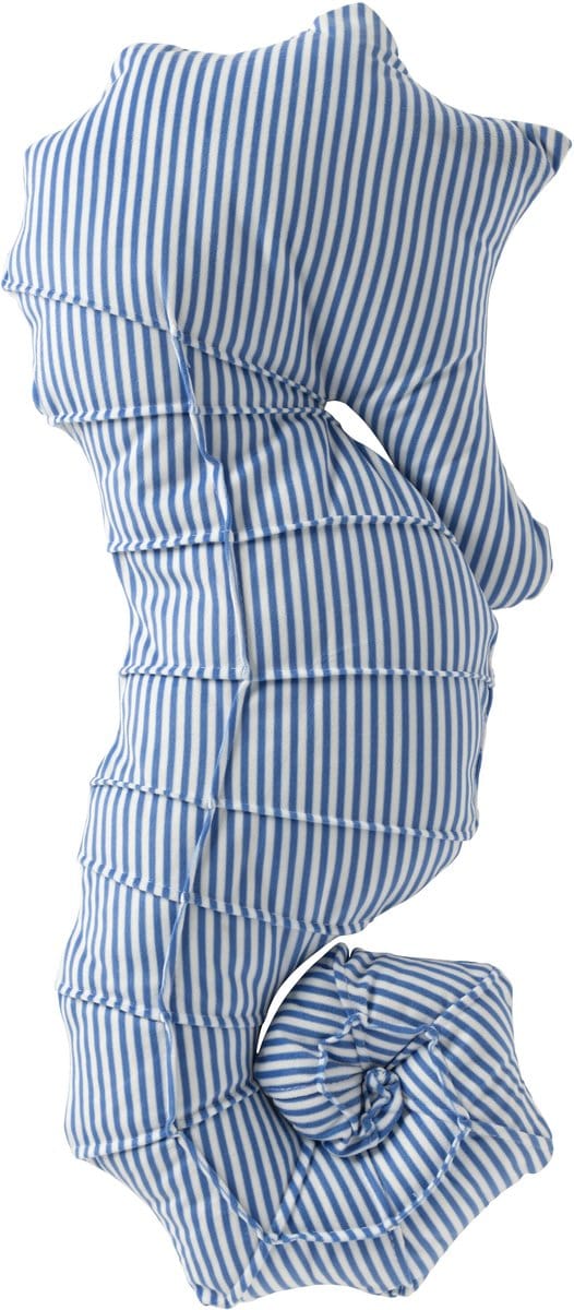 J-Line kussen Zeepaard Gestreept - polyester - blauw/wit