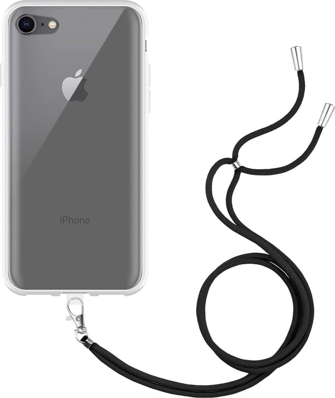 Cazy hoesje met koord geschikt voor iPhone 8 Hoesje met Koord - Flexibele Case - Transparant