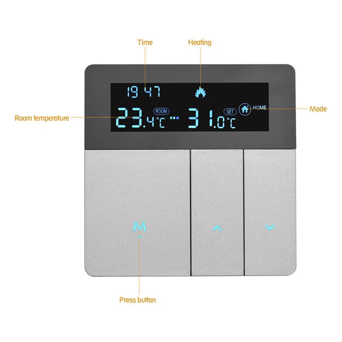 Programmeerbare Slimme Digitale Thermostaat Ruimtetemperatuurregelaar met Display voor Thuis gas boiler heating veelkleurig