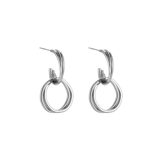 Dottilove - Ø22mm Oorbellen Dames - Dubbele Ringen Oorringen - RVS - Plated