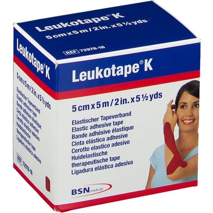 Leukotape K Kleefwindel Elast Rood 5,0cmx5m 1