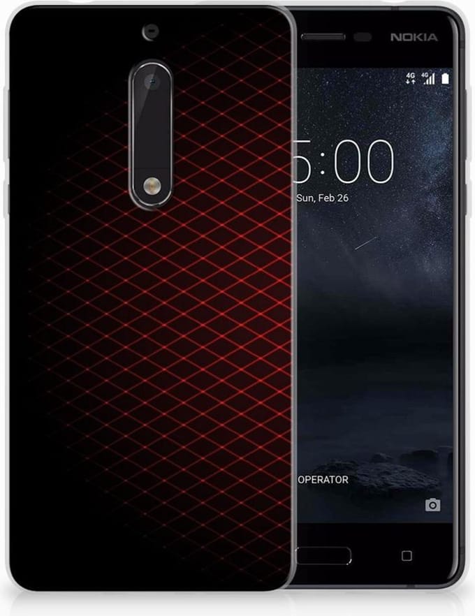 Nokia 5 TPU bumper Geruit Rood