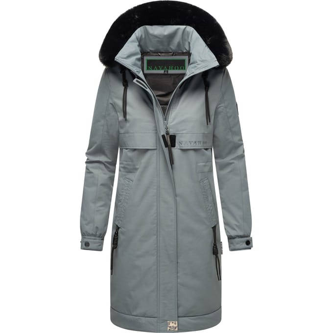 Navahoo Kaltwetterretter dames winterparka met imitatiebontkraag