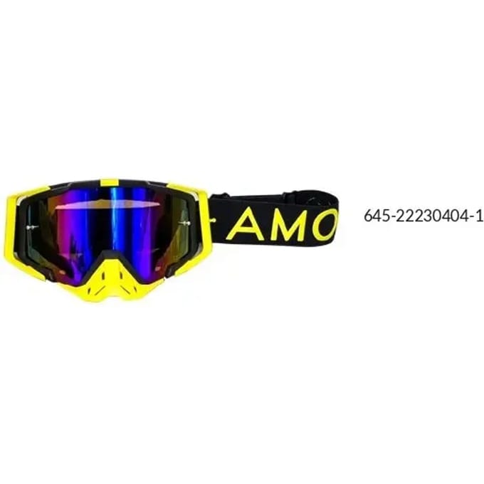 Motorcrossbril met blauwe spiegellens Amoq Aster