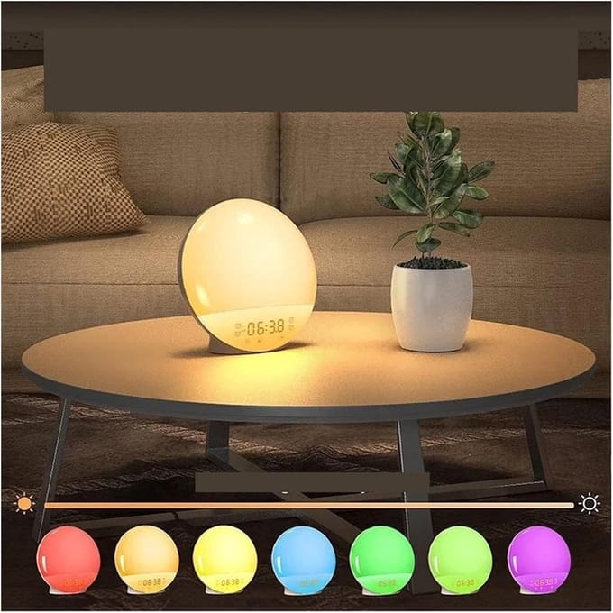 Wekker - Wake Up Light - Rustig Ontwaken - Zonsopgang Simulatie - One Size - Wit