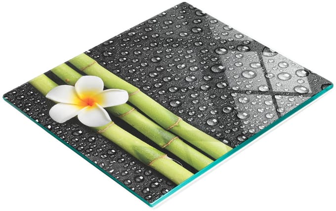 Decoratieve glazen snijplank met frangipani-bloemmotief, 60x52 cm