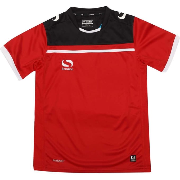 Sondico Kinder/Kinder-T-shirt met gekleurd blok (Rood/zwart)