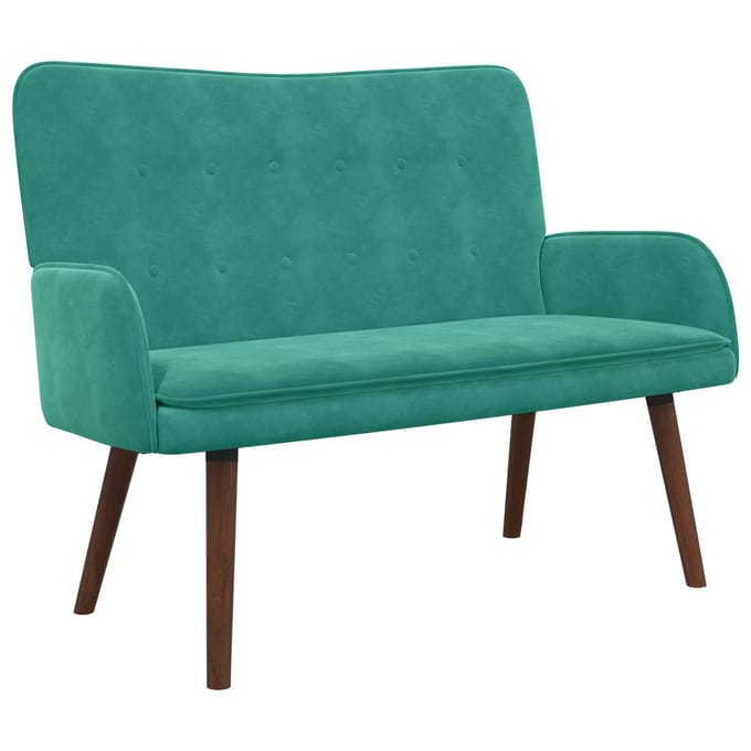 vidaXL - 2-Zits - Sofa - Turquoise - 115 - x - 61 - x - 87 - cm - fluweel