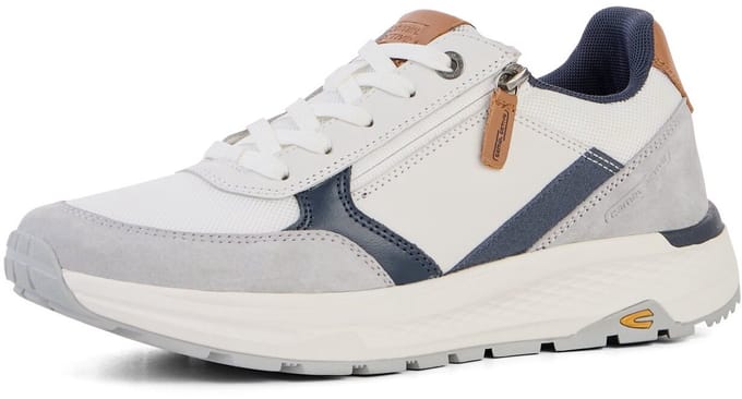 camel active Sneaker met zijrits - Maat menswear-44 - Wit