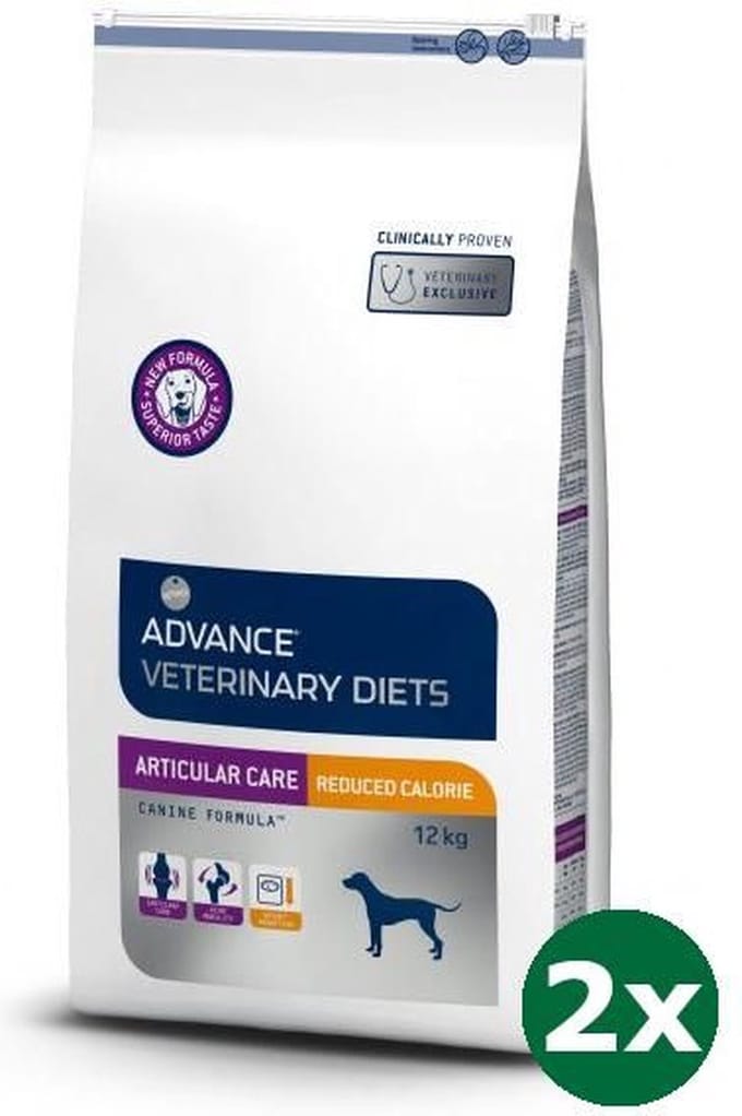 2x12 kg Advance veterinary diet dog articular gewrichten minder calorieën hondenvoer