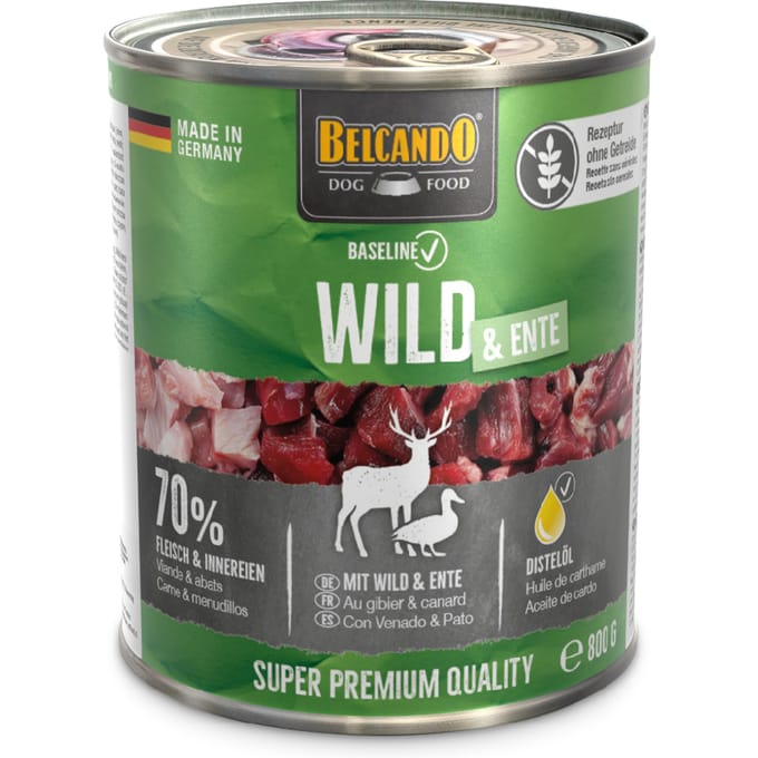 6x800g Belcando Baseline Wild & Eend natvoer voor honden