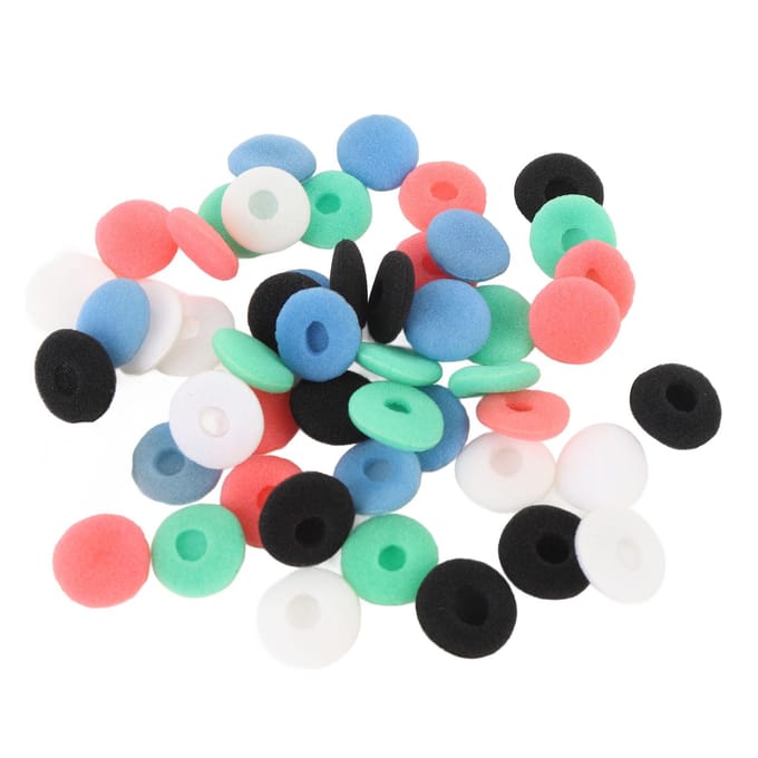 50 stuks Oordopjes Spons Kap Zwart Wit Rood Blauw Groen 15 mm Geluidsisolatie Spons Oordopje Tip voor MP3 gray