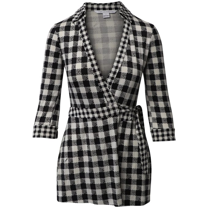 Diane Von Furstenberg playsuit met ruitpatroon in zwart/wit viscose.