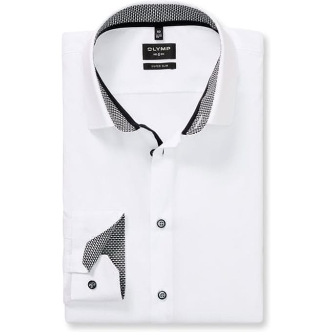 OLYMP No. Six Overhemd, Super Slim, Urban Kent, Wit