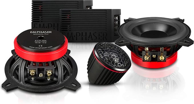Emphaser ECP-M4 - Autospeakers - 10cm 2 weg composet - 100mm luidsprekers - 70 Watt RMS