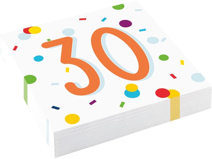 Amscan by Riethmuller - Riethmüller - Servetten - Confetti Verjaardag 30 jaar (20 stuks)