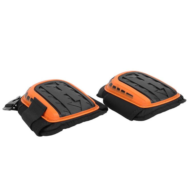 Genouillères professionnelles pour travail de sol Mousse épaisse robuste Protection du travail Coque dure Silicone orange