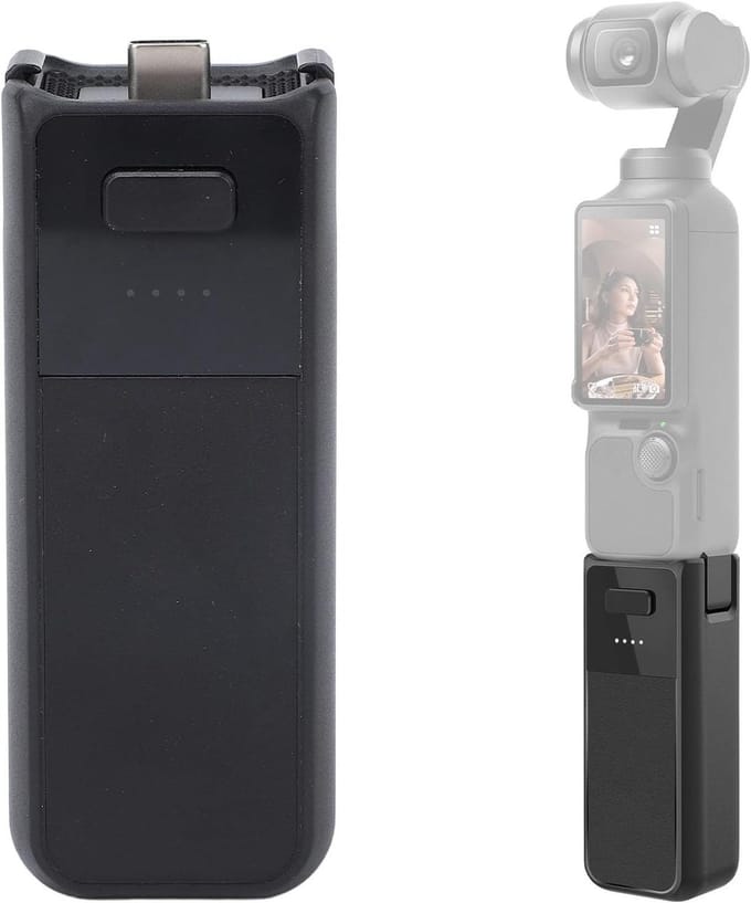 Draagbare Powerbank Handgreep | Oplaadbare Batterijgreep voor Pocket 3 | USB-C-poort | 2800 mAh capaciteit