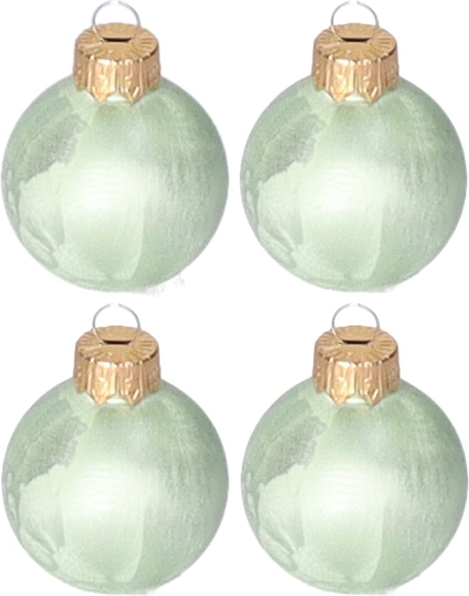 Othmar Decorations Luxe kleine kerstballen - 16x st - 4 cm - groen - glas - ice finish