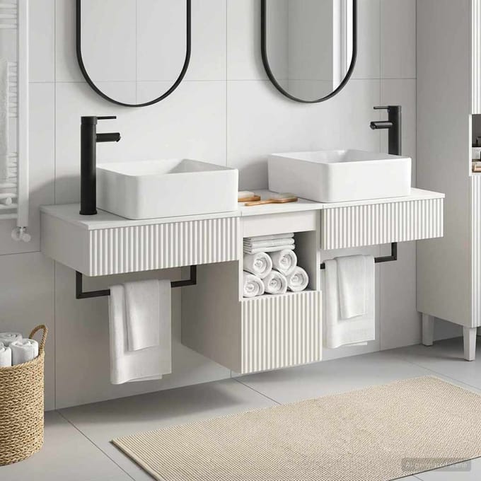 vidaXL - Badkamerkast - set - 3 - st - Hoogglans - Wit - 136 - x - 35 - x - 80 - cm