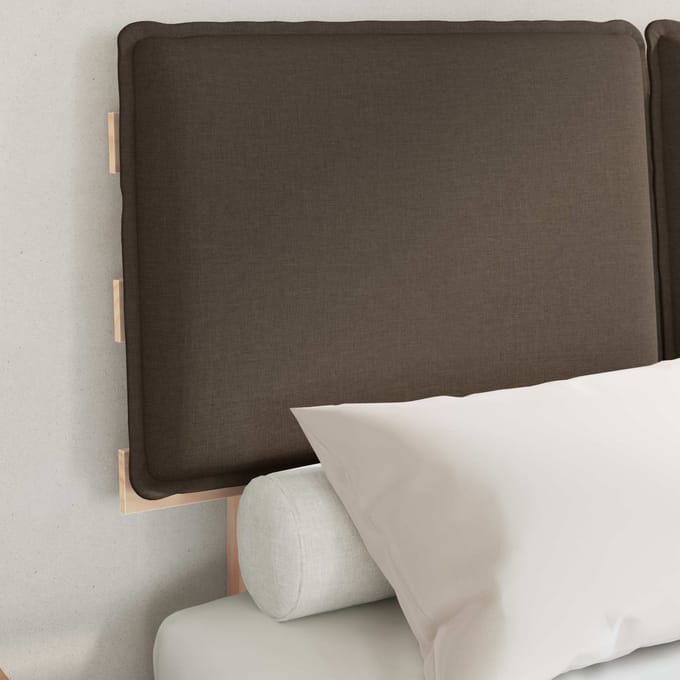vidaXL - Bedframe - met - Gevoerde - Hoofdbord - Taupe - 120 - x - 200 - cm