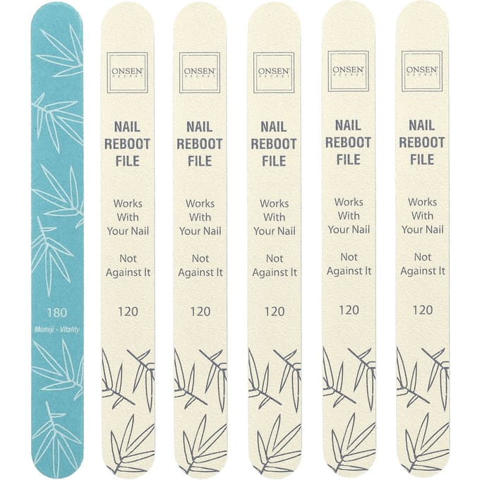 Secret Onsen, Lime de Réinitialisation pour Ongles, 6 Limes gray