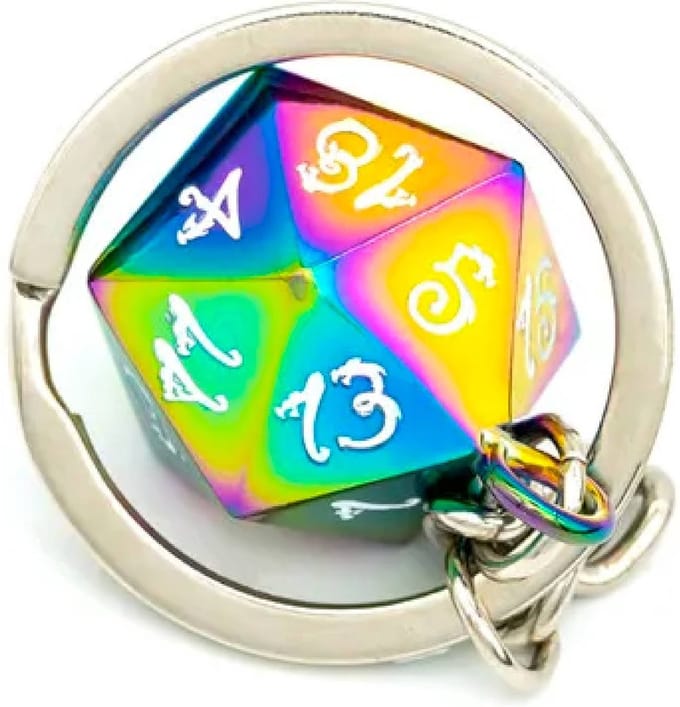 Lapi Toys - Dungeons and dragons sleutelhanger - DnD - D&D - Metaal - Regenboog
