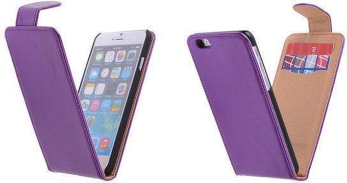 Classic Lila iPhone 6 (4.7 inch) PU Leder Flip Case Hoesje