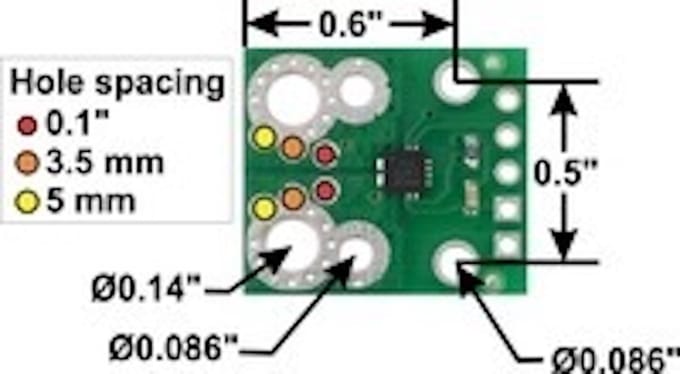 ACS711EX Current Sensor Carrier -15.5A to +15.5A Pololu 2452