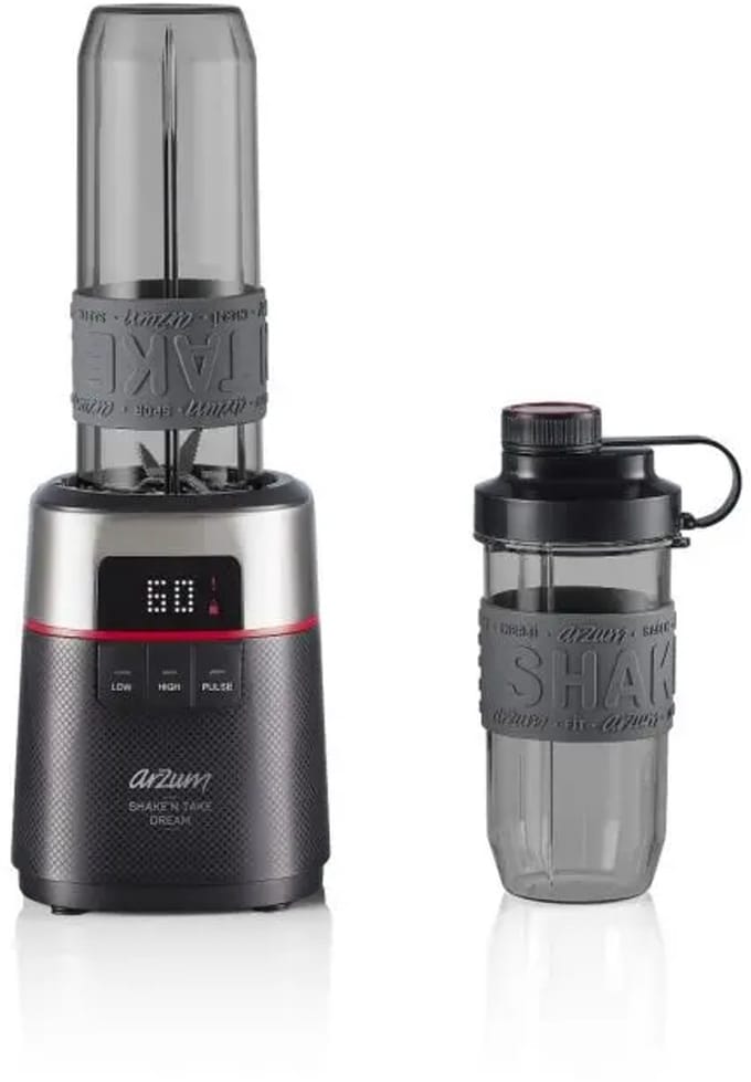Arzum Shake 'n Take Dream Blender AR1148-0100 | Zwart - Mini blender - 500W - 2 Drinkflessen