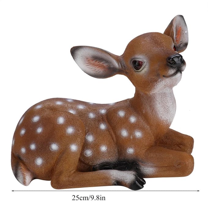 Gesimuleerde Sika Herten Tuindecor Scène Huis Terras Ornamenten Hars Dierenmodel gray