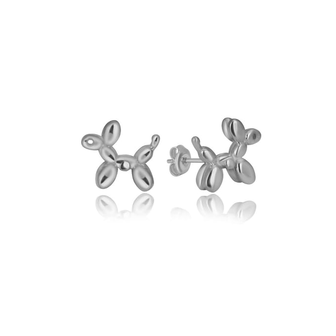 Luxe hondjes oorknoppen zilver (925 sterling)
