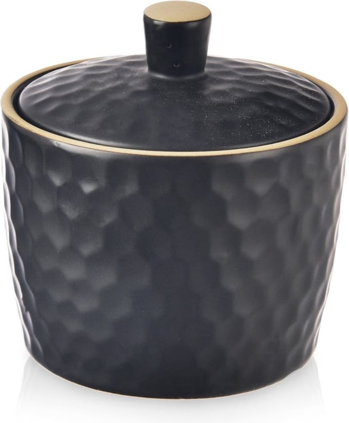 Orion Suikerpot Keramiek - 10 cm - Vaatwasserbestendig - Zwart