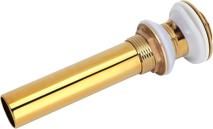 Universele Pop-Up Wastafelplug Goud Zonder Overloop, Anti-Verstopping