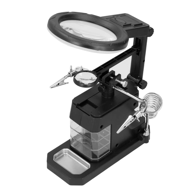 Loupe Station de Soudure Lumière LED Support Porte-Loupe USB pour Réparation