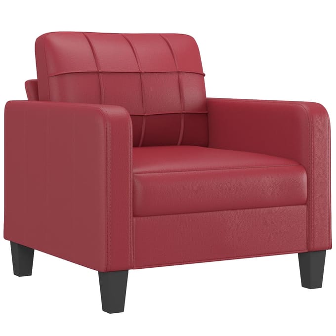 vidaXL - 4-delige - Loungeset - met - kussens - fluweel - wijnrood