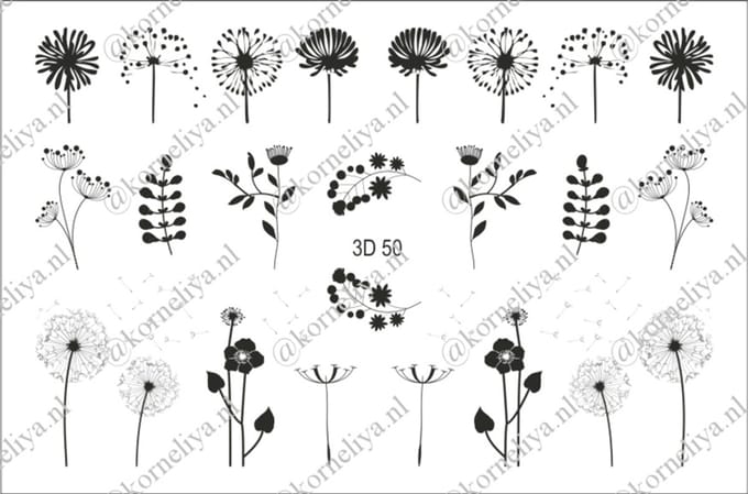 Korneliya 3D Waterdecal - 3D 050 Black