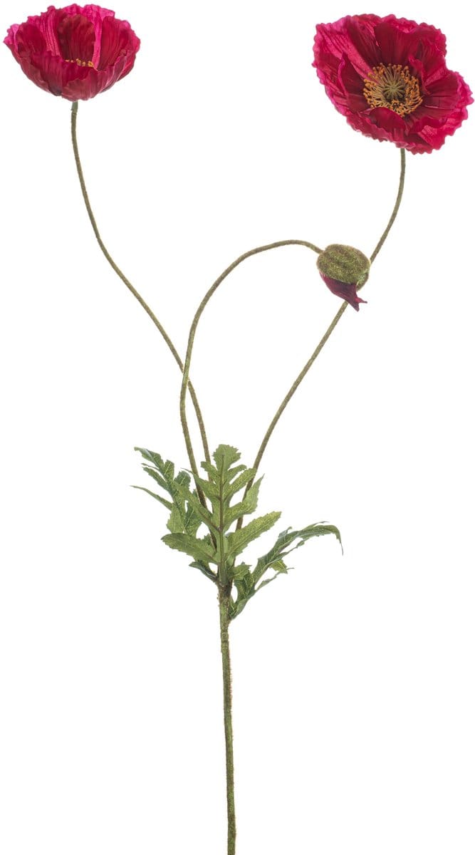 Emerald - Kunstbloem Klaproos fuchsia 75cm - Kunstplant voor binnen