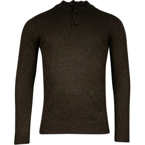Baileys Trui Half Zip And Buttons Subtle Rib Details Donker Groen / male