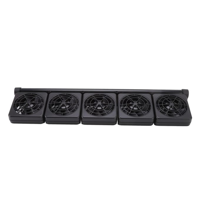 Aquarium Koelventilator Mini Instelbare Windsnelheid 5 Koppen Aquariumventilator voor Aquarium black