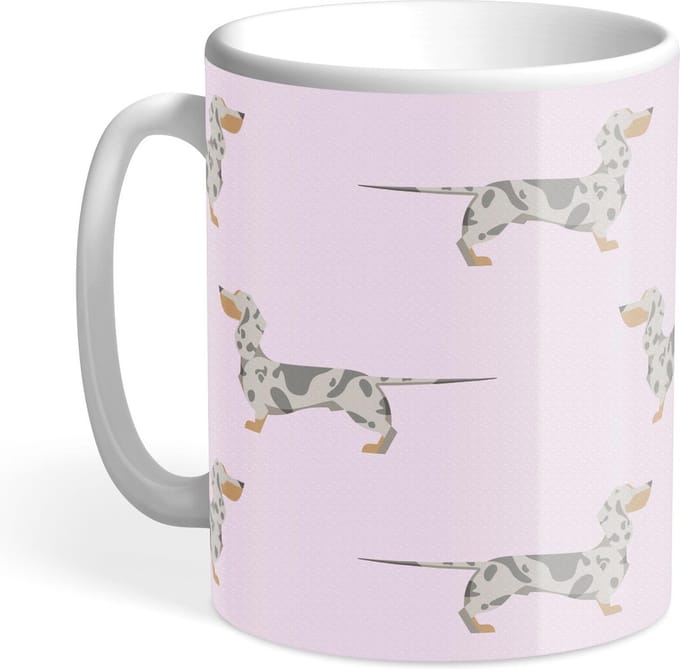 Hound & Herringbone - Getijgerde Teckel Mok - Silver Dapple Dachshund Mug