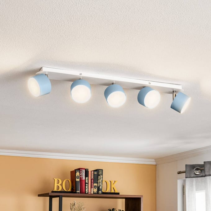Eko-Light Plafondspot Cloudy 5-lamps blauw