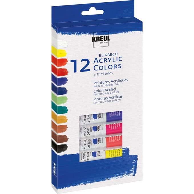 KREUL el Greco Acrylset, 12 x 12 ml buizen