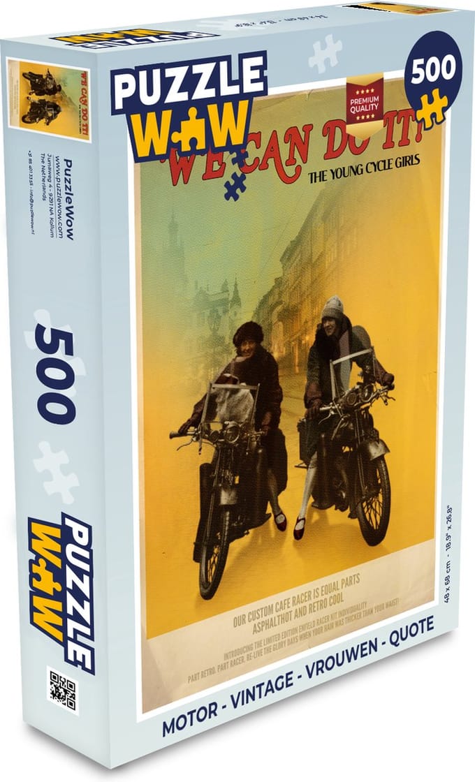 Puzzel Motor - Vintage - Vrouwen - Quote - Legpuzzel - Puzzel 500 stukjes