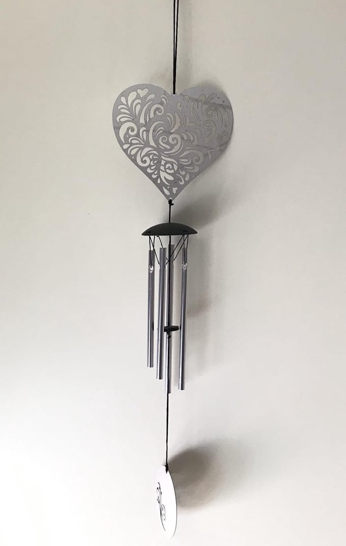 Nature's Melody Windgong Windorgel Victorian Tunes Victoriaanse deuntjes heart hart 45cm