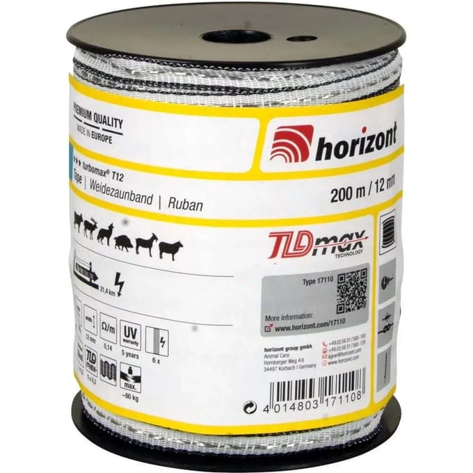 Elektrische afrasteringstape Horizont Turbomax T12