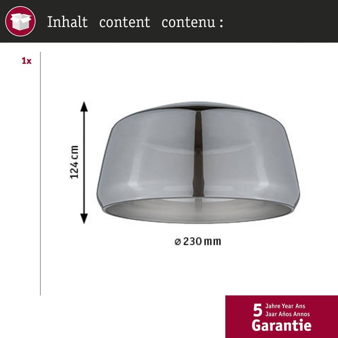 Paulmann 95605 URail Neila 2Easy 230mm railsysteem met rookglas